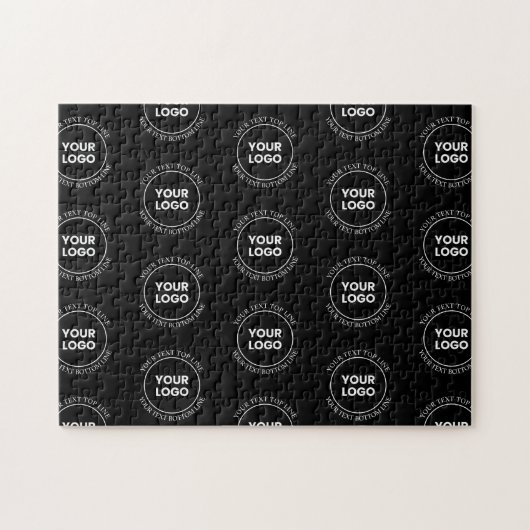 Uw Logo & bewerkbare tekst | Herhalingspatroon Legpuzzel (Horizontaal)