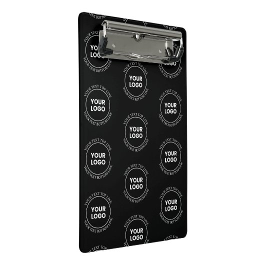Uw Logo & bewerkbare tekst | Herhalingspatroon Mini Klembord (Schuin)