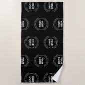 Uw Logo & bewerkbare tekst | Herhalingspatroon Strandlaken (Voorkant)