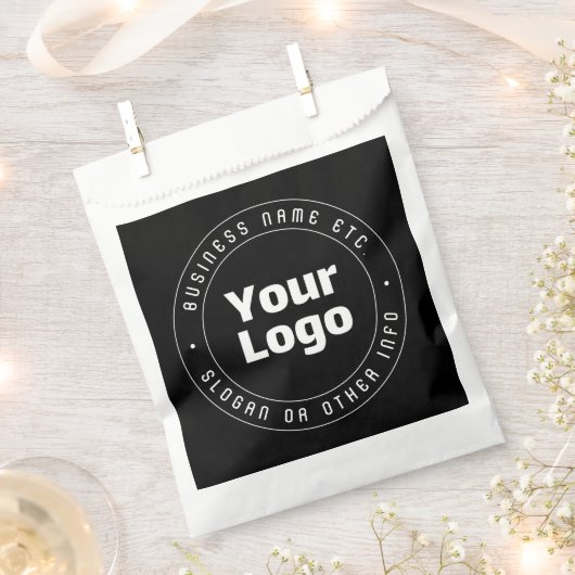 Uw Logo & Bewerkbare Tekst Sjabloon | Zwart & Wit Bedankzakje (Geknipt)