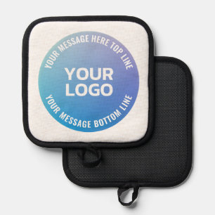 Uw Logo Blauw tot Paarse Ombre & Circulaire teks Pannenlap