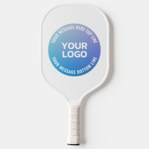 Uw Logo Blauw tot Paarse Ombre & Circulaire teks Pickleball Paddle