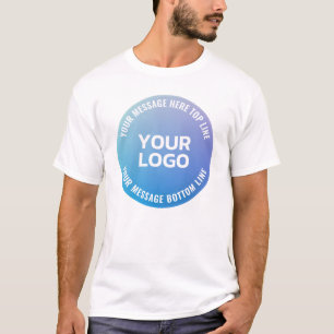 Uw Logo   Blauw tot Paarse Ombre & Circulaire teks T-shirt