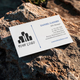 Uw Logo Blue White Praktische Minimalist Visitekaartje