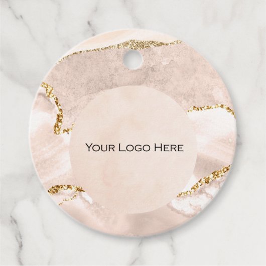 Uw Logo Blush & Gold Prijs Labels (Voorkant)
