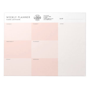 Uw Logo Blush Pink Eenvoudige, niet-gedateerde wee Notitieblok