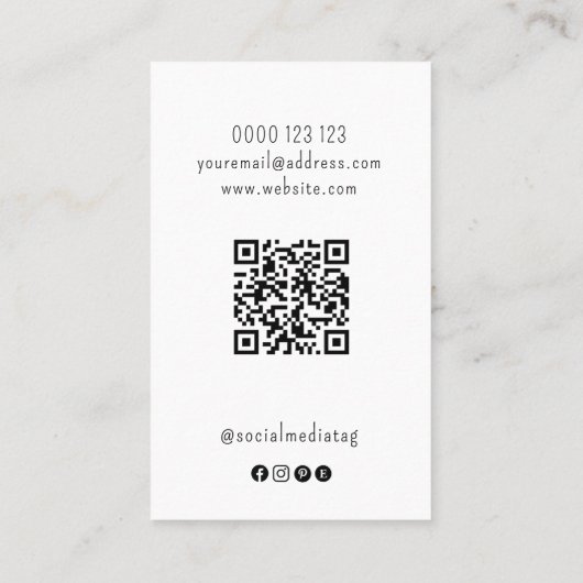 Uw Logo Bright Earring Kaart Social Media QR-code Visitekaartje (Achterkant)