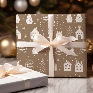 Uw Logo Brown Craft Christmas Cadeaupapier