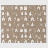 Uw Logo Brown Craft Christmas Cadeaupapier (Vlak)