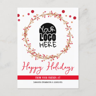 Uw Logo Christmas Holiday Briefkaart