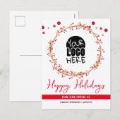 Uw Logo Christmas Holiday Briefkaart (Voorkant / Achterkant)