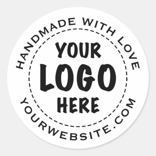 Uw Logo Circle Custom Business Ronde Sticker (Voorkant)