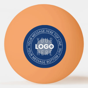Uw Logo &  circulaire tekst   Marine Blauw Pingpongballen