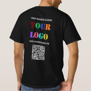 Uw Logo Custom Text en QR Code Business T-shirt