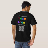 Uw Logo Custom Text en QR Code Business T-shirt (Achterkant volledig)