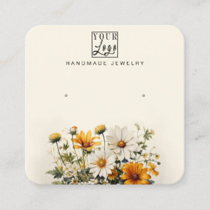 Uw Logo Daisy Oorbel Product Display Kaart Vierkante Visitekaartje