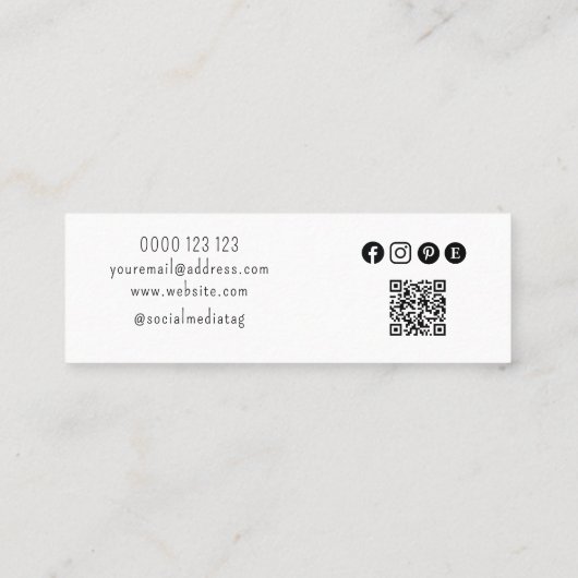 Uw Logo die sociale media QR-code afgeeft Mini Visitekaartje (Achterkant)
