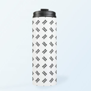 Uw Logo   eenvoudig afwisselend herhalingspatroon Thermosbeker