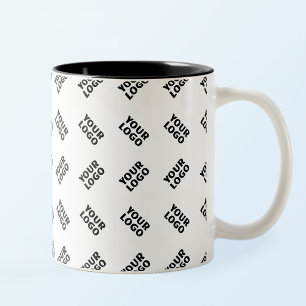 Uw Logo Eenvoudig Alternerend Herhalend Patroon Tweekleurige Koffiemok