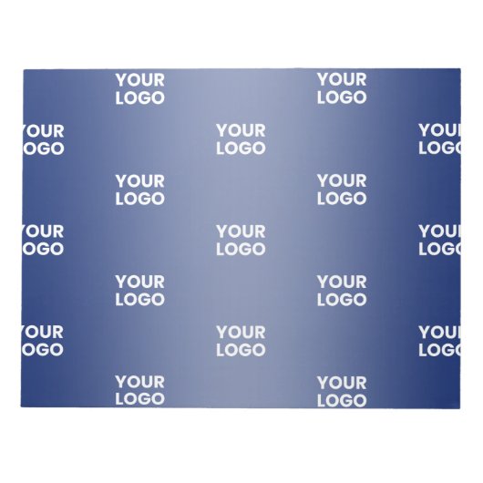 Uw logo eenvoudig herhalend logo donkerblauwe grad notitieblok (Voorkant)