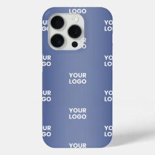Uw Logo Eenvoudige Herhalende Logo Navy Blue Gradi iPhone 15 Pro Case