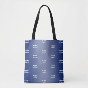 Uw Logo Eenvoudige Herhalende Logo Navy Blue Gradi Draagtas