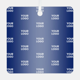 Uw Logo Eenvoudige Herhalende Logo Navy Blue Gradi Metalen Ornament