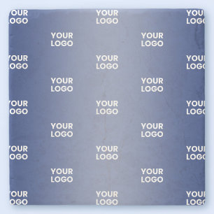 Uw Logo Eenvoudige Herhalende Logo Navy Blue Gradi Stenen Onderzetter