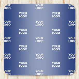 Uw Logo Eenvoudige Herhalende Logo Navy Blue Gradi Vierkante Kartonnen Onderzetter