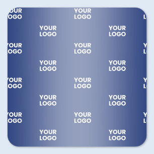 Uw Logo Eenvoudige Herhalende Logo Navy Blue Gradi Vierkante Sticker
