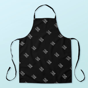 Uw Logo Eenvoudige Herhalende Logo Patroon Zwart Schort