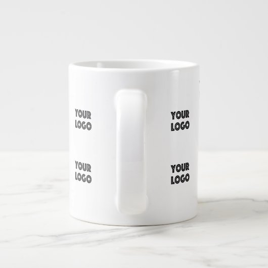 Uw Logo eenvoudige herhalende Logo | wit Extra Grote Beker (Achterkant)