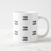 Uw Logo eenvoudige herhalende Logo | wit Extra Grote Beker (Rechts)