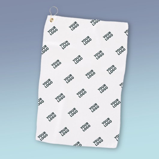 Uw Logo eenvoudige herhalende Logo | wit Golfhanddoek