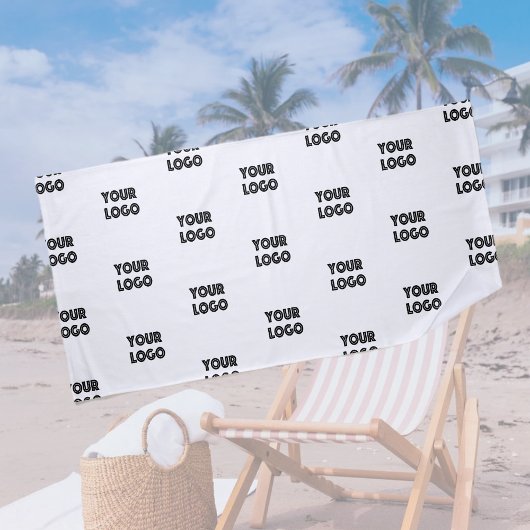Uw Logo eenvoudige herhalende Logo | wit Strandlaken