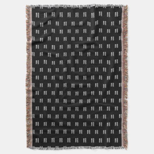 Uw Logo eenvoudige herhalende Logo | Zwart Deken (Voorkant Verticaal)