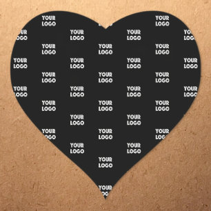 Uw Logo eenvoudige herhalende Logo Zwart Hart Sticker