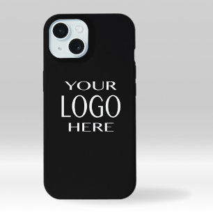 Uw Logo Eenvoudige Logo vervanging donkergrijs iPhone 15 Hoesje