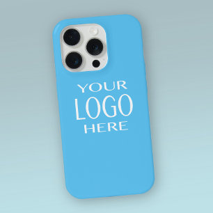 Uw Logo Eenvoudige Logo vervanging Sky Blue iPhone 15 Pro Hoesje