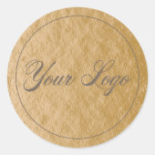 Uw Logo Elegant Faux Gold Foil Ronde Sticker (Voorkant)