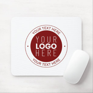 Uw logo en aanpasbare tekst Diep rood/Doe-het-ze Muismat