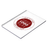 Uw logo en aanpasbare tekst | Diep rood/Doe-het-ze Notitieboek (Linkerzijde)