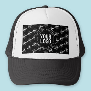 Uw logo en aanpasbare tekst met logo patroon trucker pet