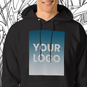 Uw logo en bewerkbare achtergrondkleurgradiënt hoodie