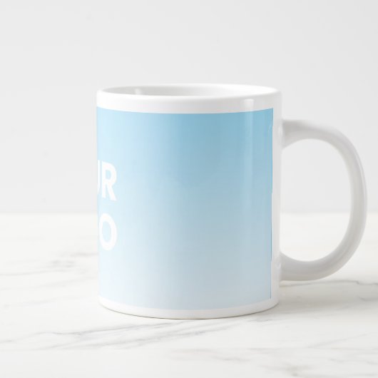 Uw Logo en bewerkbare achtergrondkleurverloop Extra Grote Beker (Rechts)