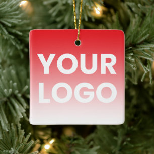 Uw Logo en bewerkbare achtergrondkleurverloop Keramisch Ornament