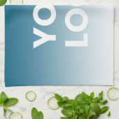 Uw Logo en bewerkbare achtergrondkleurverloop Theedoek (Gevouwen)