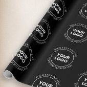 Uw logo en bewerkbare tekst | Herhalend patroon Cadeaupapier