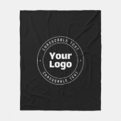 Uw Logo en bewerkbare tekst Sjabloon | Zwart & Wit Fleece Deken (Voorkant)