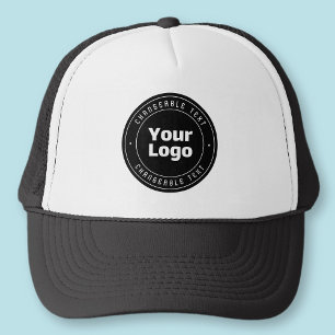 Uw Logo en bewerkbare tekst Sjabloon   Zwart & Wit Trucker Pet